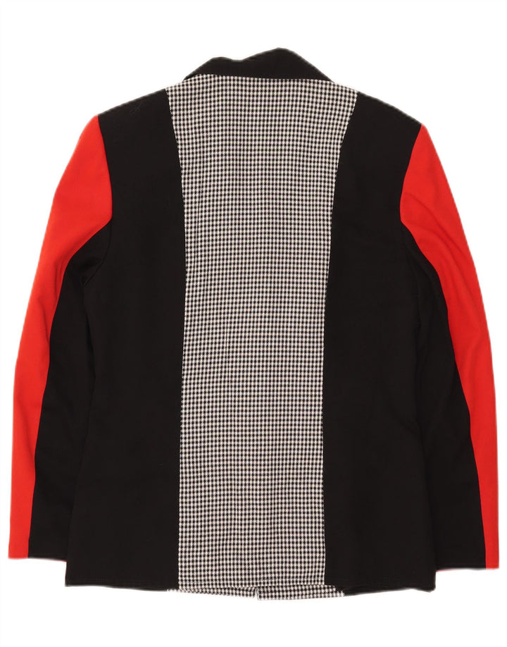 Vintage Womens 2 Button Blazer Jacket UK 8 Small Multicoloured Colourblock