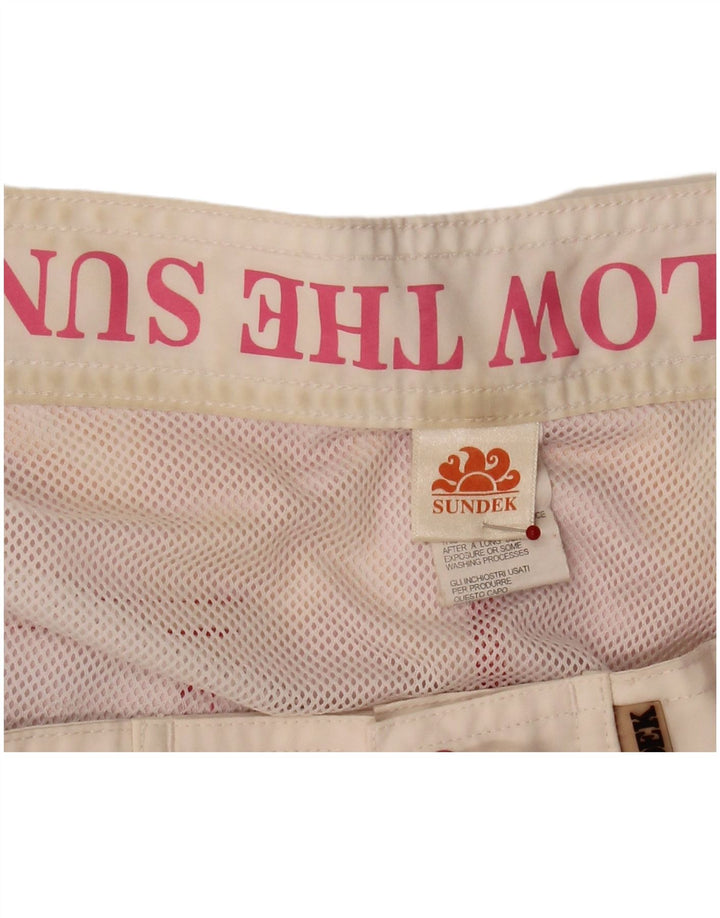 Sundek Mens Swimming Shorts Large Pink Floral Polyester