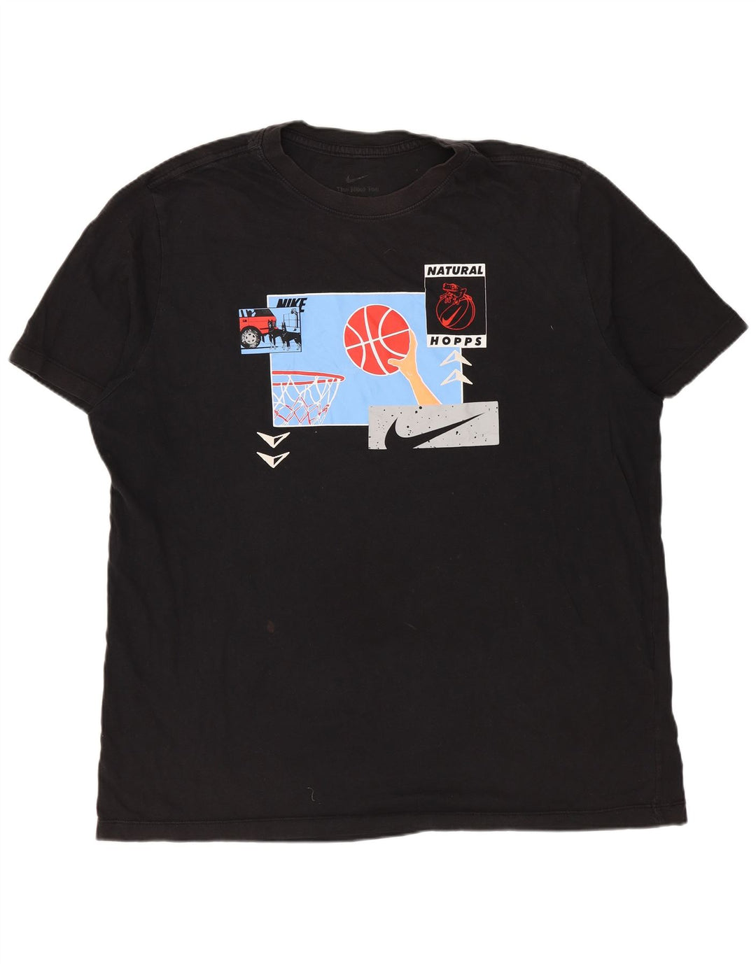 NIKE Mens Graphic T-Shirt Top XL Black Cotton