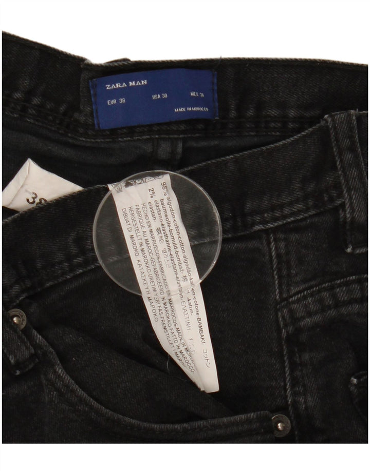 Zara Mens Slim Jeans EU 38 Small W30 L31 Black Cotton