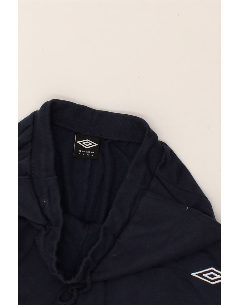 UMBRO Womens Tracksuit Trousers Joggers UK 14 Large Navy Blue Cotton | Vintage Umbro | Thrift | Second-Hand Umbro | Used Clothing | Messina Hembry 