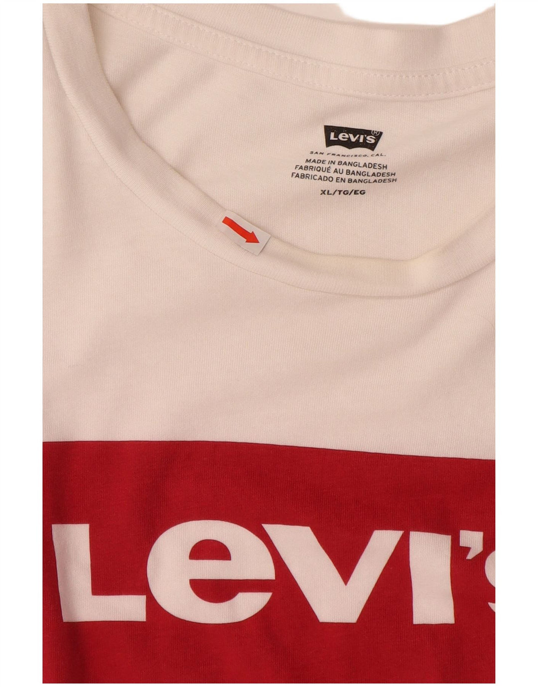 LEVI'S Mens Graphic T-Shirt Top XL White Cotton