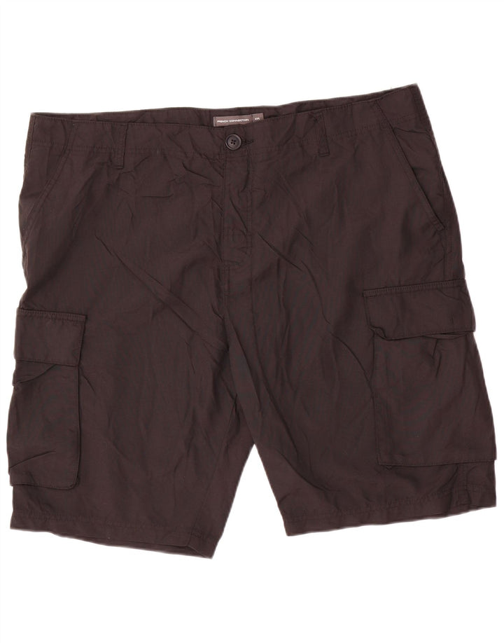 French Connection Mens Cargo Shorts 2XL W42  Black Polyamide