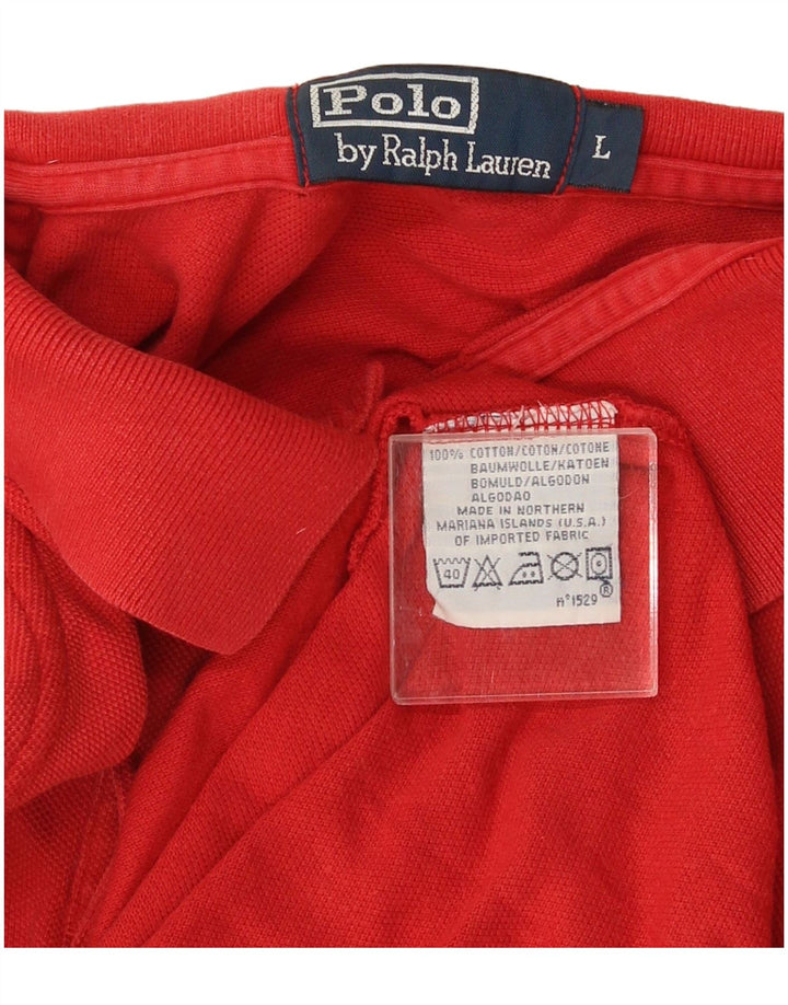 Ralph Lauren Mens Polo Shirt Large Red Cotton