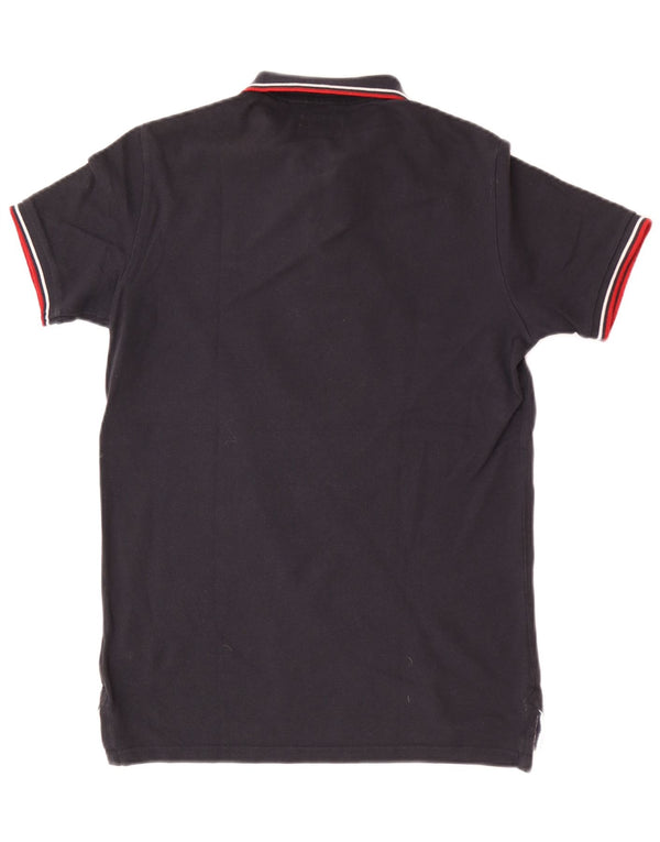 Superdry Mens Regular Fit Polo Shirt Small Navy Blue Cotton