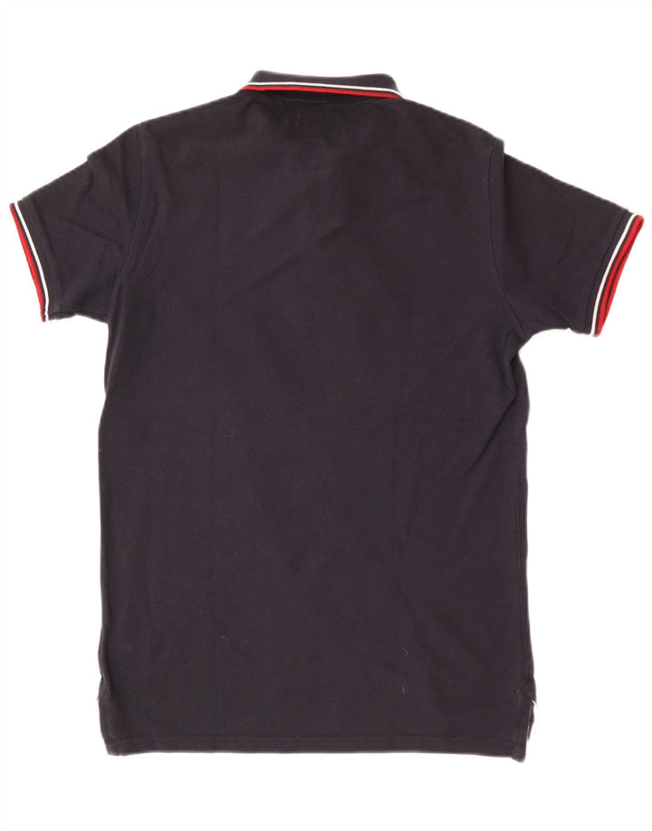 Superdry Mens Regular Fit Polo Shirt Small Navy Blue Cotton