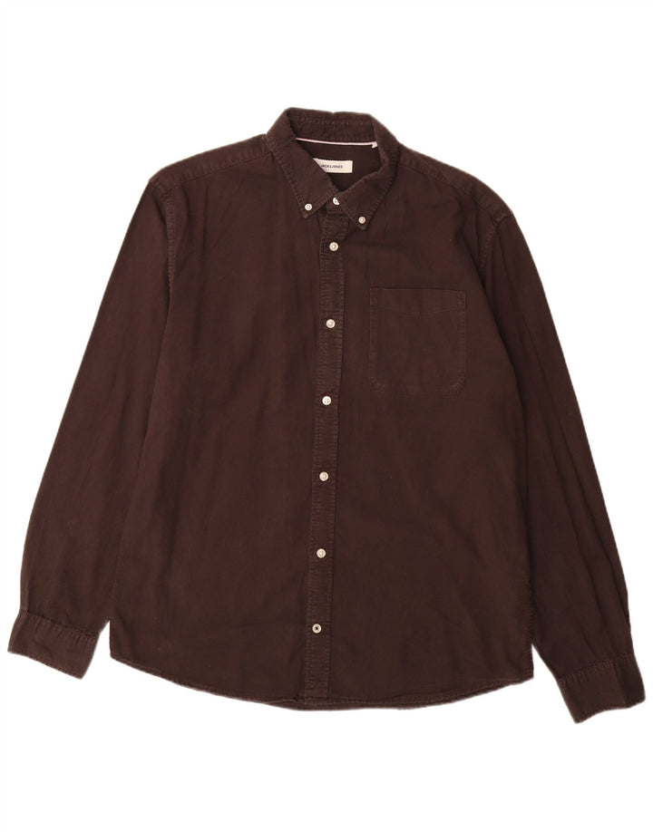 Jack & Jones Mens Shirt XL Brown Cotton