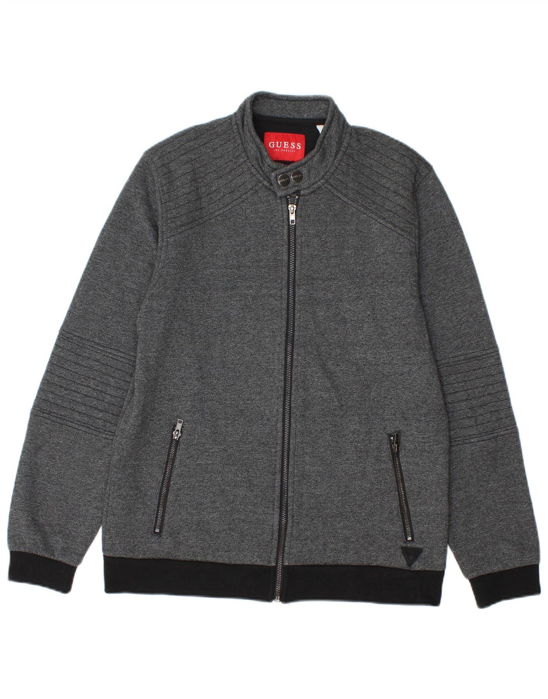 Guess Mens Bomber Jacket UK 34 XS Grey Colourblock Cotton