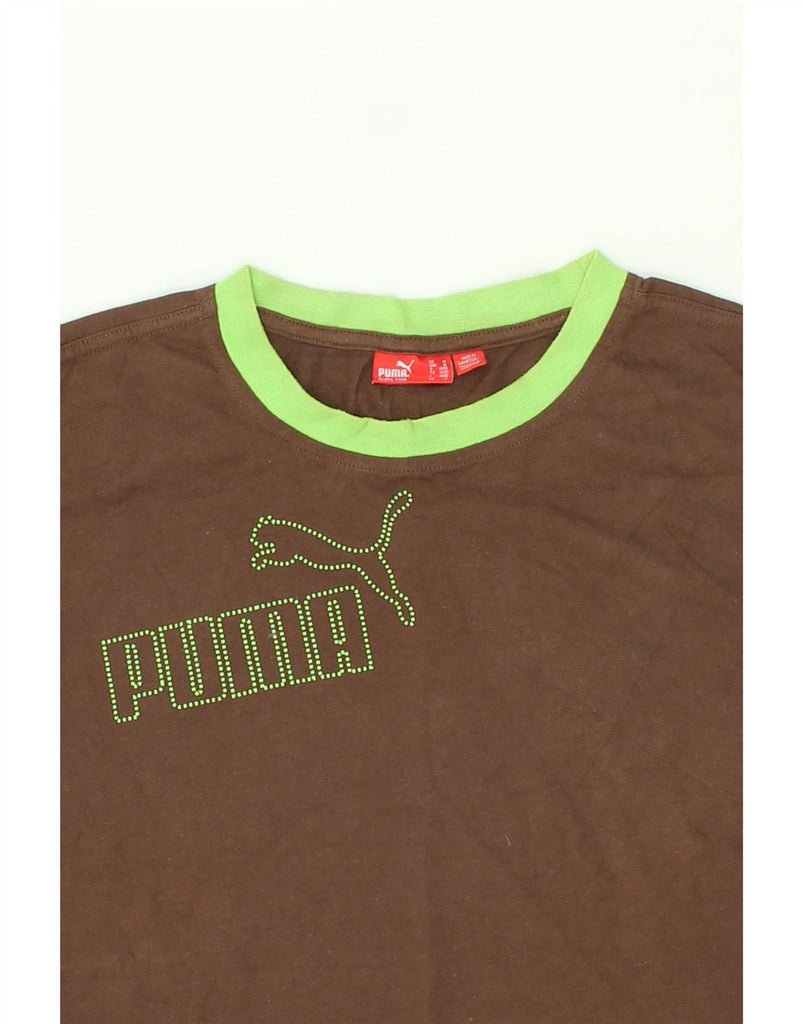 PUMA Mens Graphic T-Shirt Top Medium Brown Cotton | Vintage Puma | Thrift | Second-Hand Puma | Used Clothing | Messina Hembry 