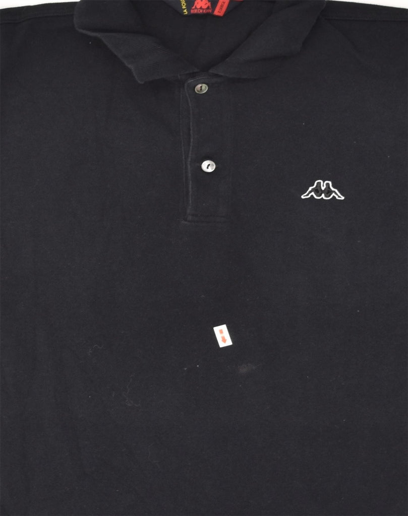 KAPPA Mens Polo Shirt XL Black Cotton | Vintage Kappa | Thrift | Second-Hand Kappa | Used Clothing | Messina Hembry 