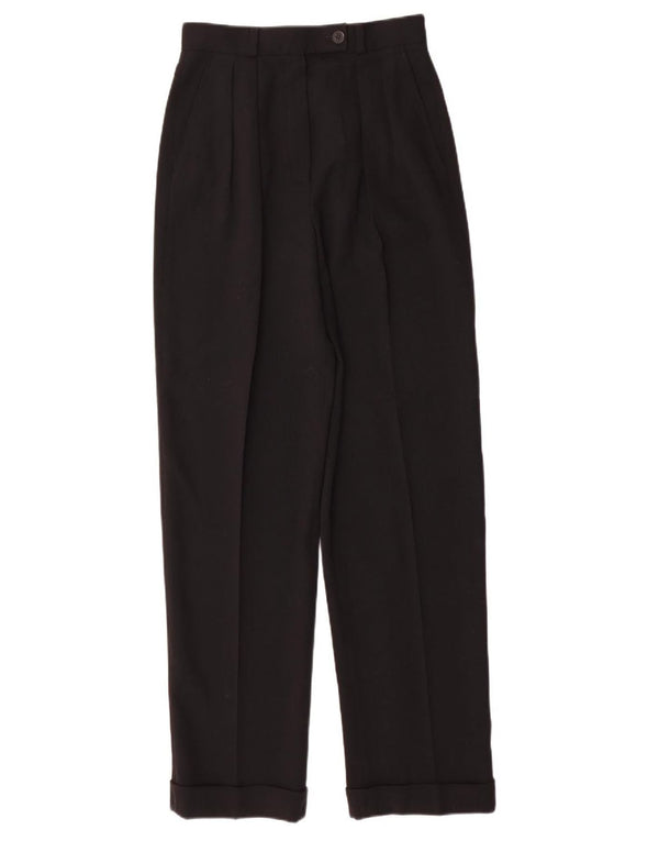 BERNARD ZINS Womens High Waist Suit Trousers EU 38 Medium W26 L32 Black