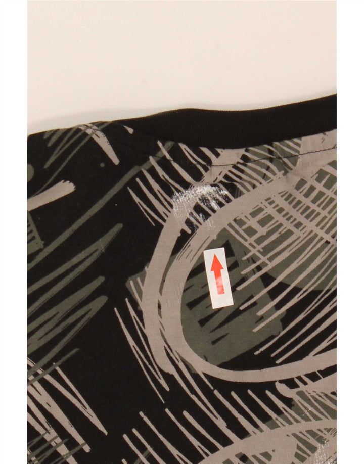 Puma Mens Abstract Pattern Graphic T-Shirt Top Large Black Cotton