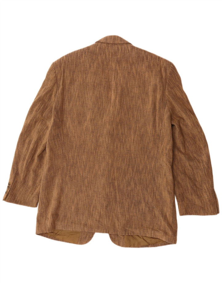 Marks & Spencer Mens 3 Button Blazer Jacket UK 38 Medium Brown Flecked