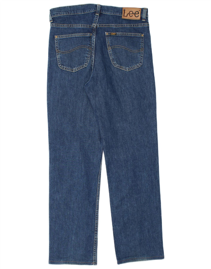 Lee Mens Brooklyn Straight Jeans W34 L31 Blue Cotton