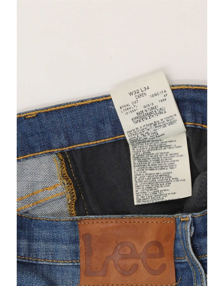 Lee Mens Daren Straight Jeans W32 L31 Blue Cotton
