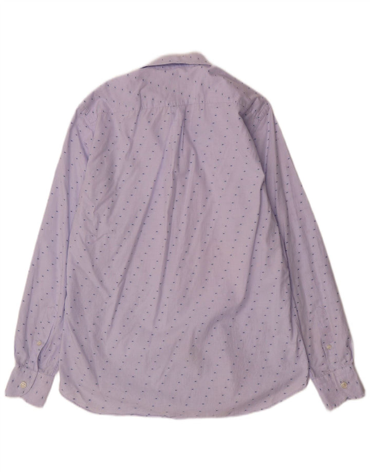 Harmont & Blaine Mens Shirt Medium Blue Spotted Cotton