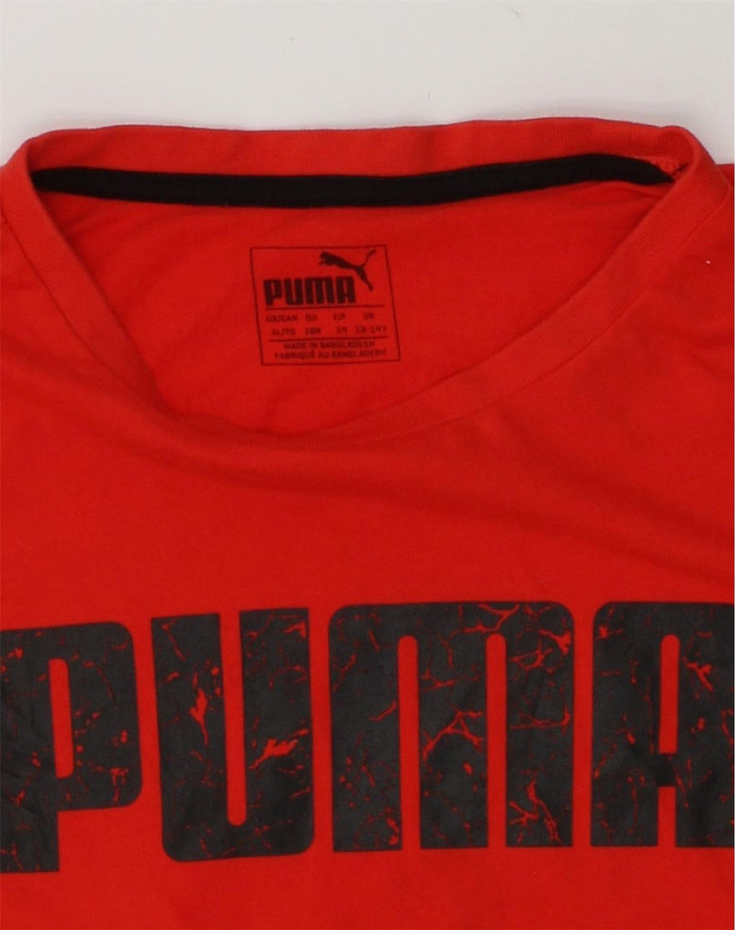 PUMA Boys Graphic T-Shirt Top 13-14 Years Red Cotton | Vintage Puma | Thrift | Second-Hand Puma | Used Clothing | Messina Hembry 