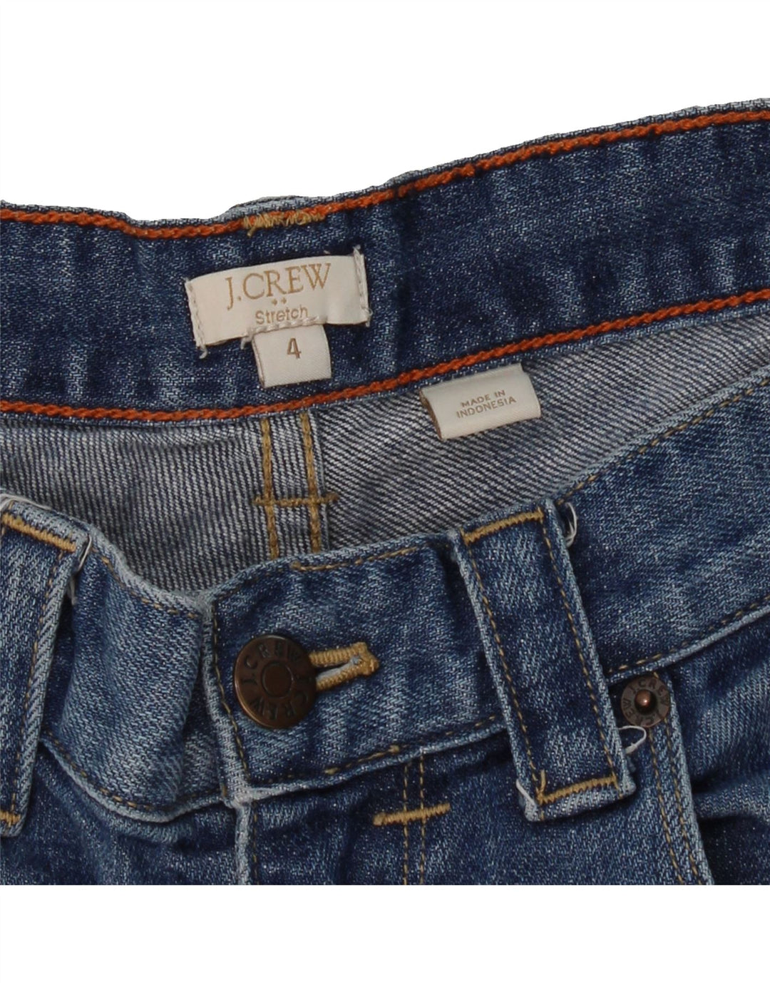 J. CREW Womens Stretch Denim Shorts US 4 Small W28  Blue Cotton Vintage J. Crew and Second-Hand J. Crew from Messina Hembry 
