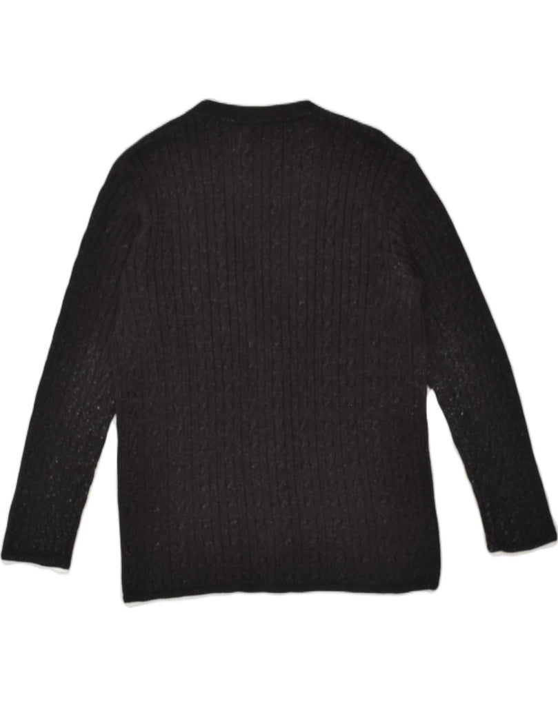 BENETTON Womens Cardigan Sweater UK 10 Small Black Acetate | Vintage Benetton | Thrift | Second-Hand Benetton | Used Clothing | Messina Hembry 