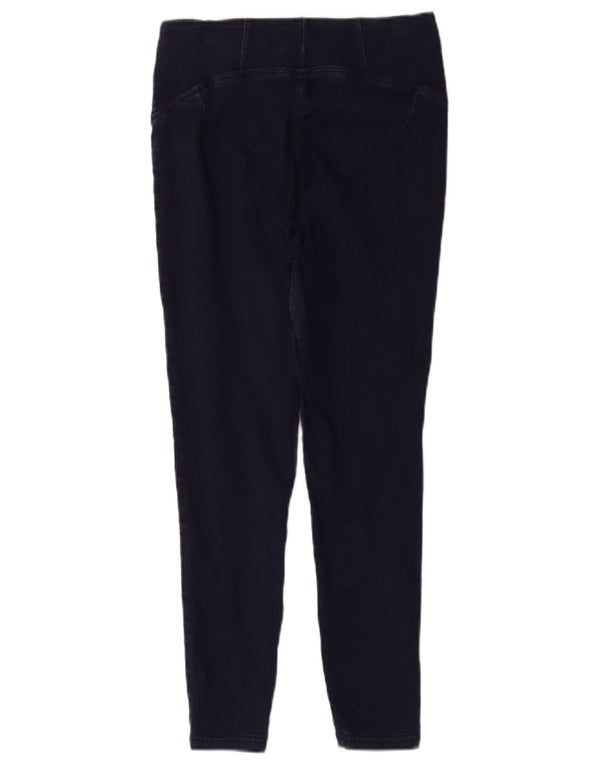 Marks & Spencer Womens Cropped Trousers UK 12 Medium W28 L24 Navy Blue