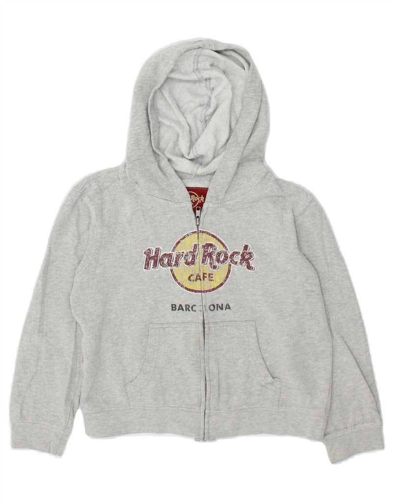 HARD ROCK CAFE Boys Barcelona Zip Hoodie Sweater 10-11 Years Medium Grey | Vintage Hard Rock Cafe | Thrift | Second-Hand Hard Rock Cafe | Used Clothing | Messina Hembry 