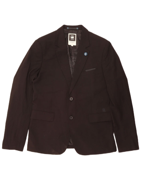G-Star Mens 2 Button Blazer Jacket IT 52 XL Black Polyester