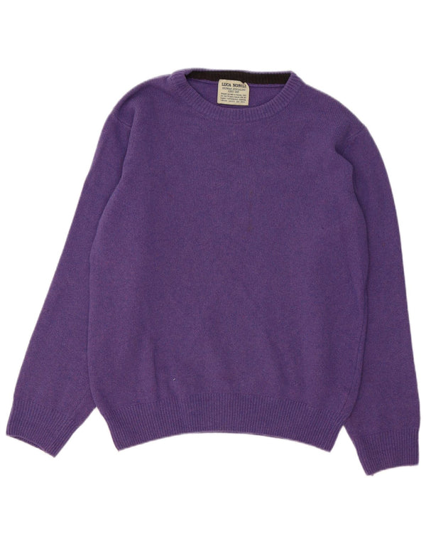 Luca Nobili Mens Boat Neck Jumper Sweater Medium Purple Wool
