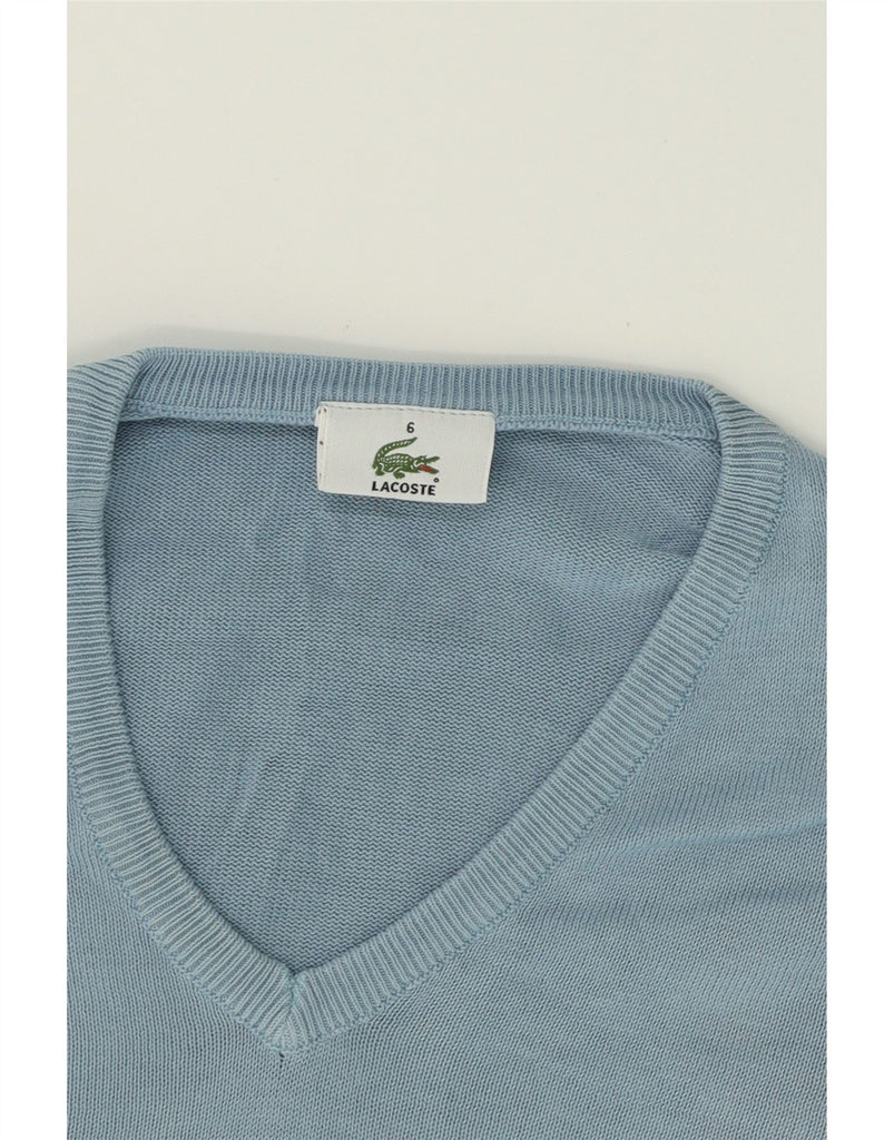 LACOSTE Mens V-Neck Jumper Sweater Size 6 XL Blue Cotton Vintage Lacoste and Second-Hand Lacoste from Messina Hembry 