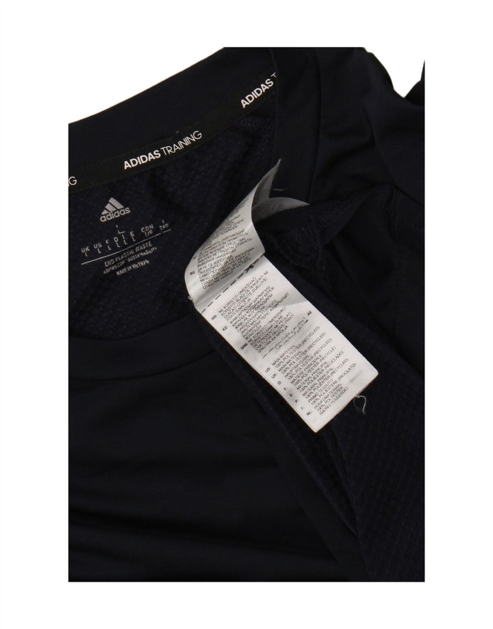 Adidas Mens Top Long Sleeve Large Navy Blue Polyester