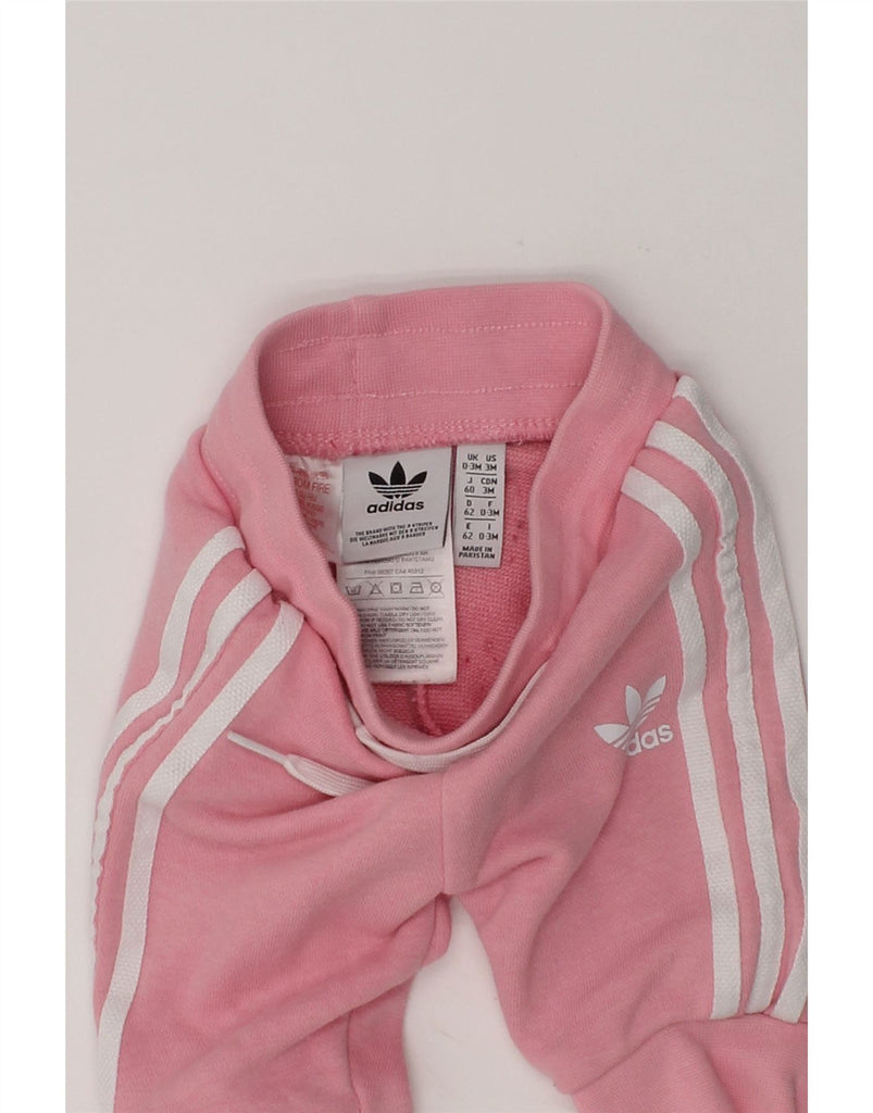 ADIDAS Baby Boys Joggers Tracksuit Trousers 0-3 Months Pink Cotton | Vintage Adidas | Thrift | Second-Hand Adidas | Used Clothing | Messina Hembry 