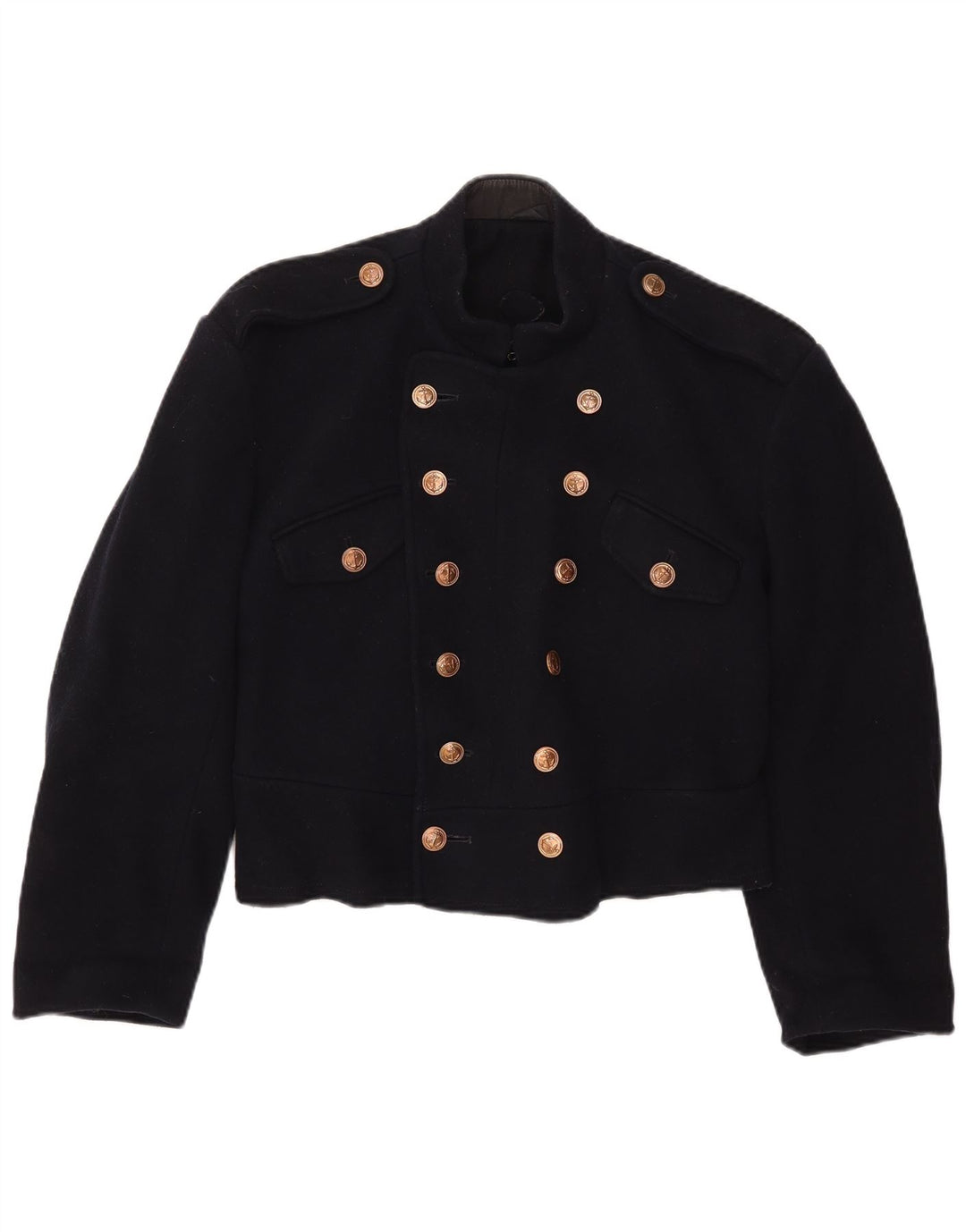 Vintage Womens Military Bolero Jacket UK 12 Medium Navy Blue