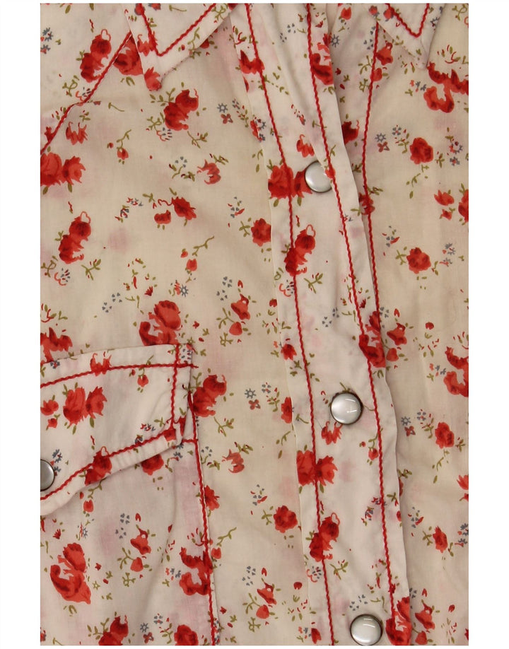 Marlboro Classics Womens Regular Fit Shirt Blouse UK 14 Medium White Floral