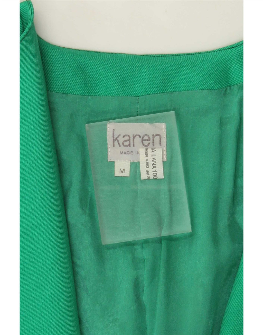 Vintage Womens 3/4 Sleeve Blazer Jacket UK 14 Medium Green Wool