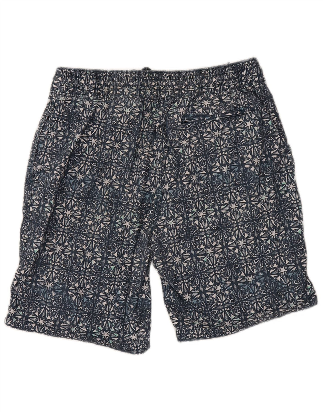 Fat Face Mens Swimming Shorts Medium Navy Blue Geometric Cotton