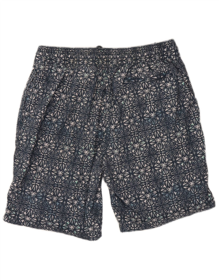 Fat Face Mens Swimming Shorts Medium Navy Blue Geometric Cotton
