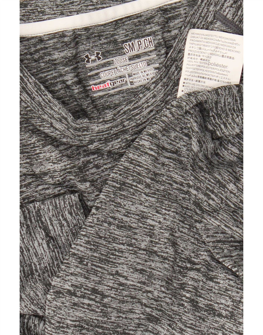 Under Armour Mens Heat Gear T-Shirt Top Small Grey Flecked Polyester