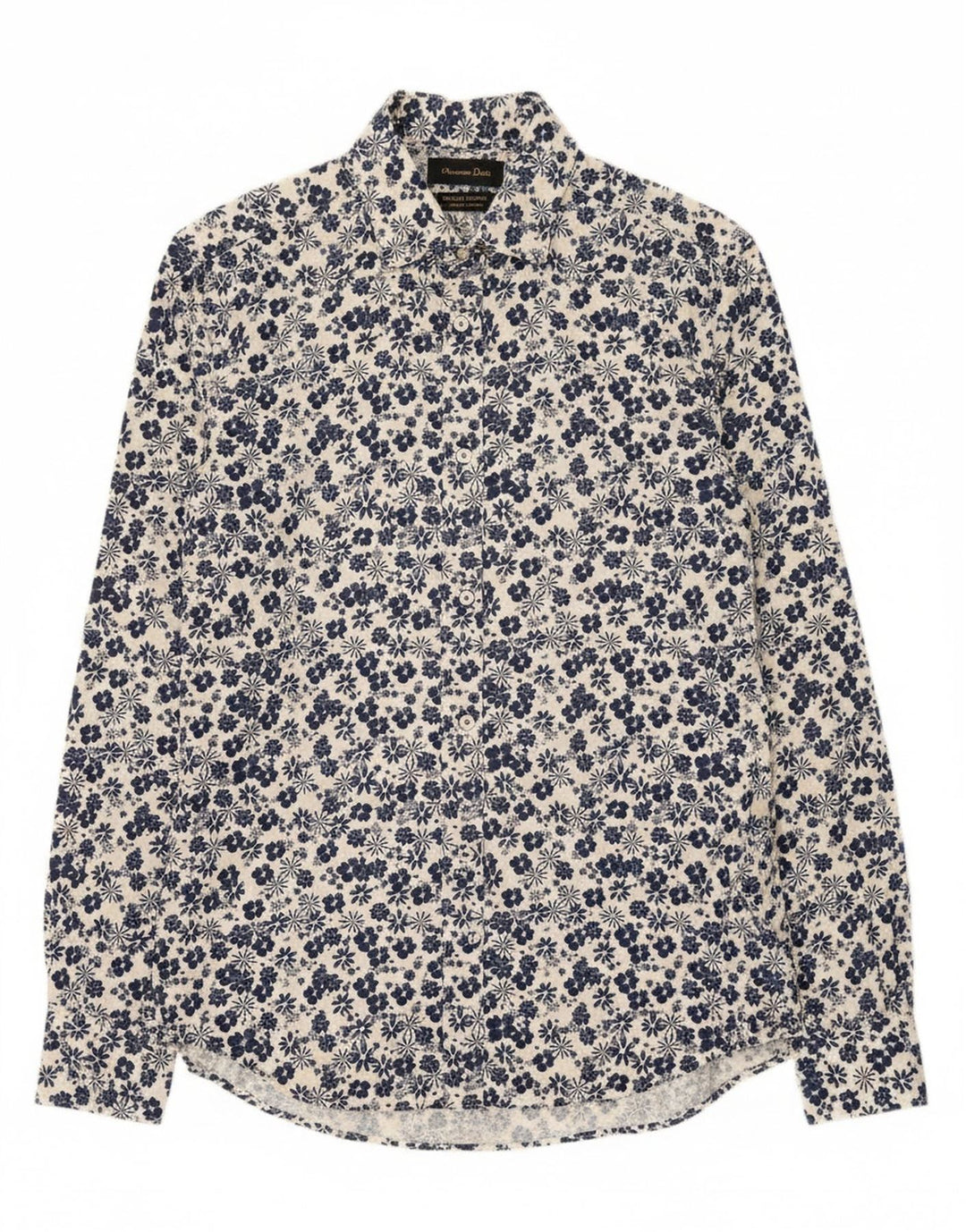 MASSIMO DUTTI Mens Shirt Small Blue Floral Cotton