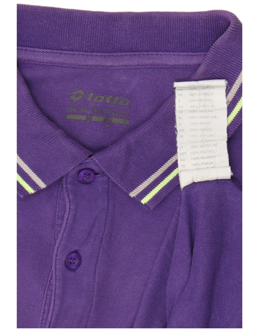 Lotto Mens Polo Shirt Medium Purple Cotton