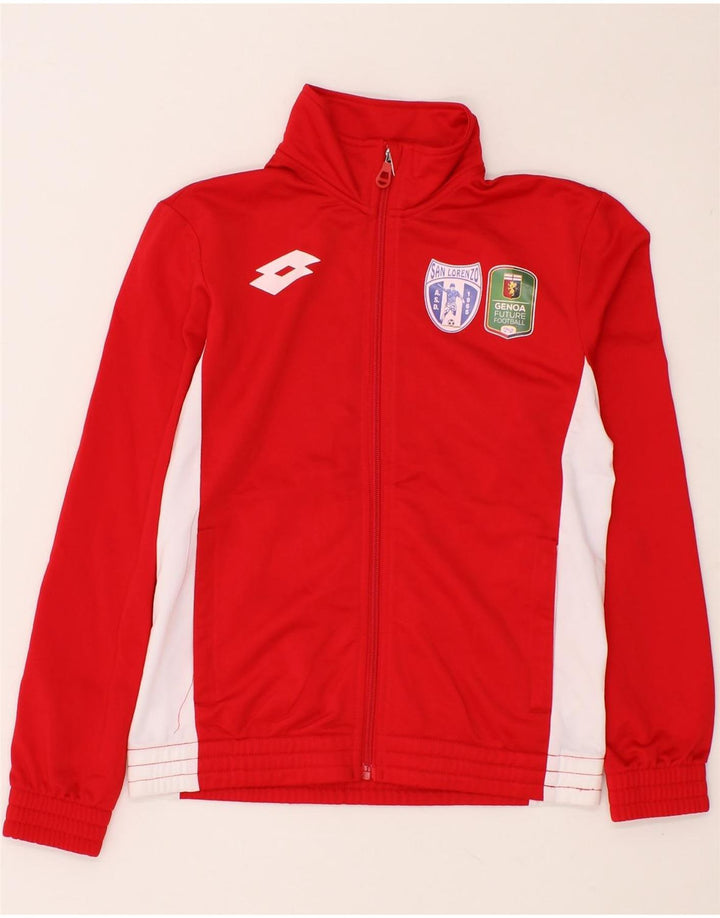LOTTO Boys Graphic Tracksuit Top Jacket 9-10 Years Small Red Colourblock Vintage Lotto and Second-Hand Lotto from Messina Hembry 