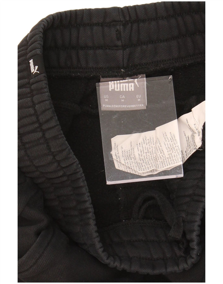 PUMA Mens Graphic Tracksuit Trousers Joggers Medium  Black Cotton