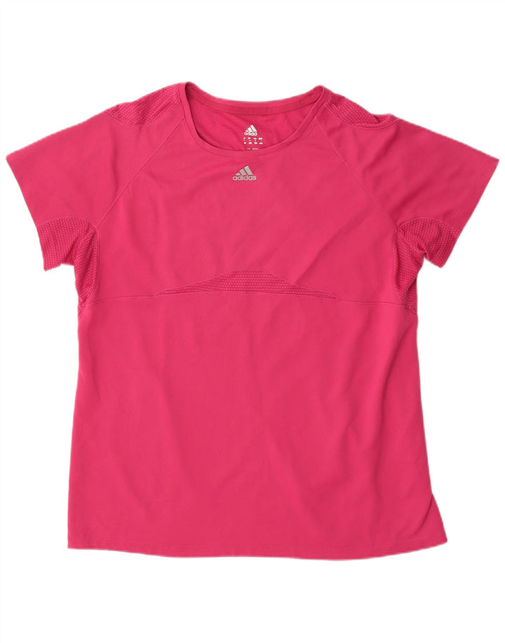 Adidas Womens T-Shirt Top UK 18 XL Pink Polyester