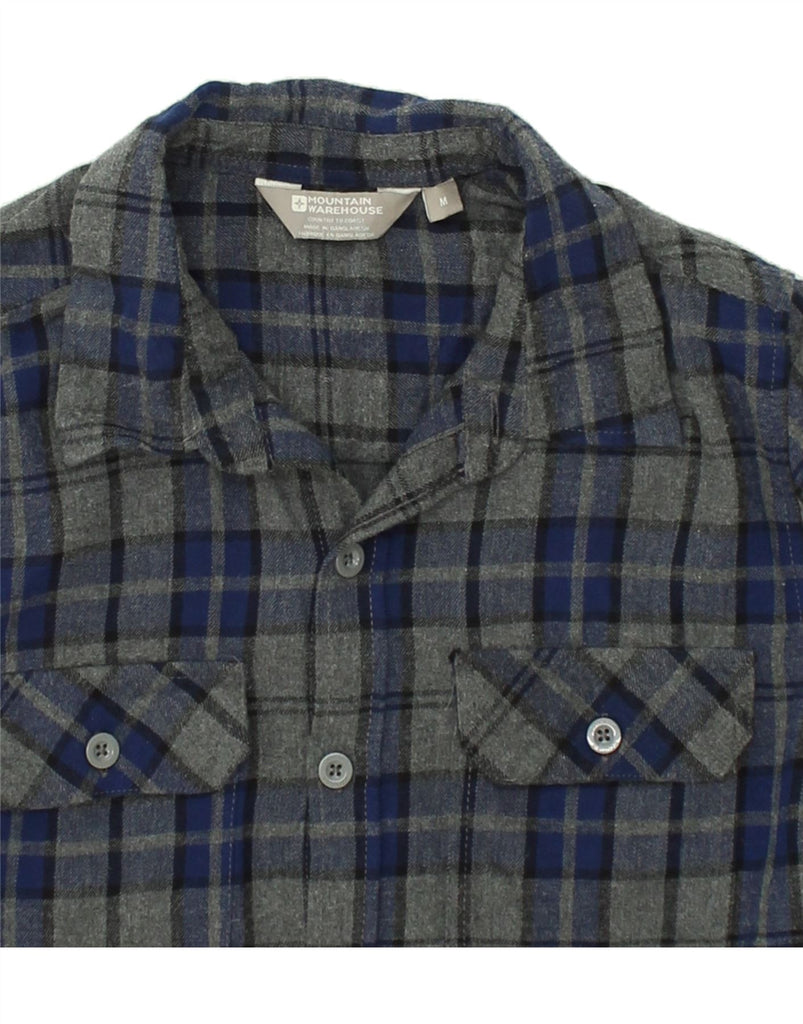 MOUNTAIN WAREHOUSE Mens Flannel Shirt Medium Grey Check Cotton | Vintage Mountain Warehouse | Thrift | Second-Hand Mountain Warehouse | Used Clothing | Messina Hembry 