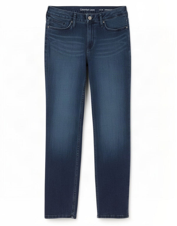 Calvin Klein Womens Ultimate Skinny Jeans US 12 Large W30 L30 Navy Blue