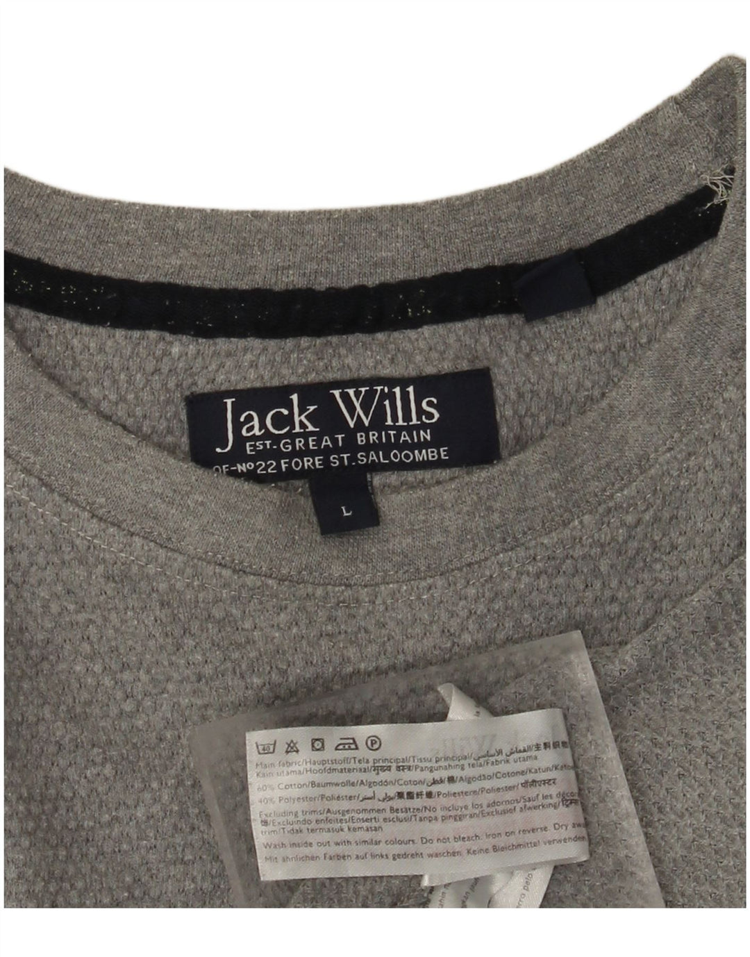 JACK WILLS Mens T-Shirt Top Large Grey Cotton