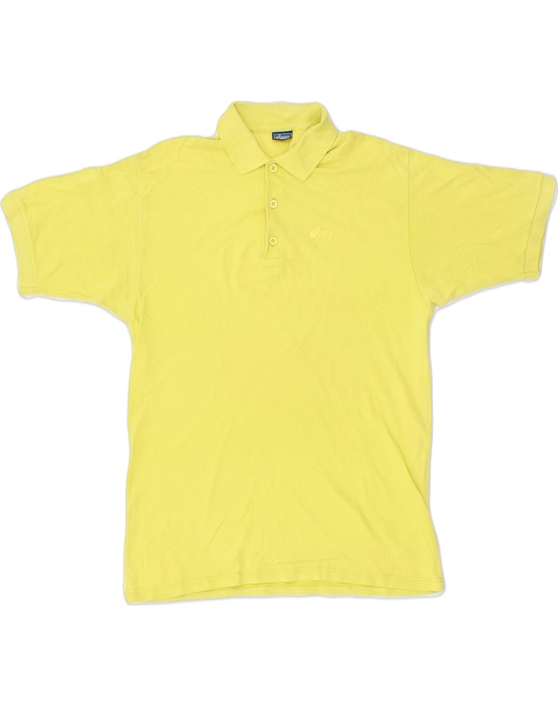 ASICS Mens Polo Shirt Large Yellow Cotton | Vintage Asics | Thrift | Second-Hand Asics | Used Clothing | Messina Hembry 