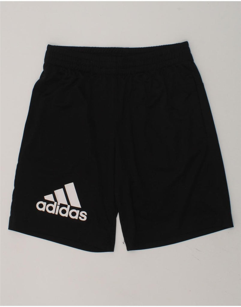 ADIDAS Boys Graphic Sport Shorts 9-10 Years Black Polyester | Vintage Adidas | Thrift | Second-Hand Adidas | Used Clothing | Messina Hembry 