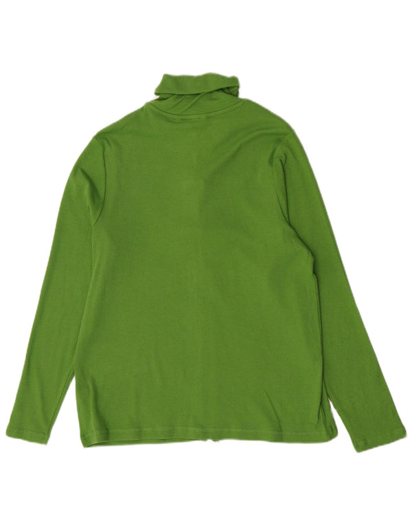 Marks & Spencer Womens Full Zip Blouse Top UK 18 XL Green Cotton
