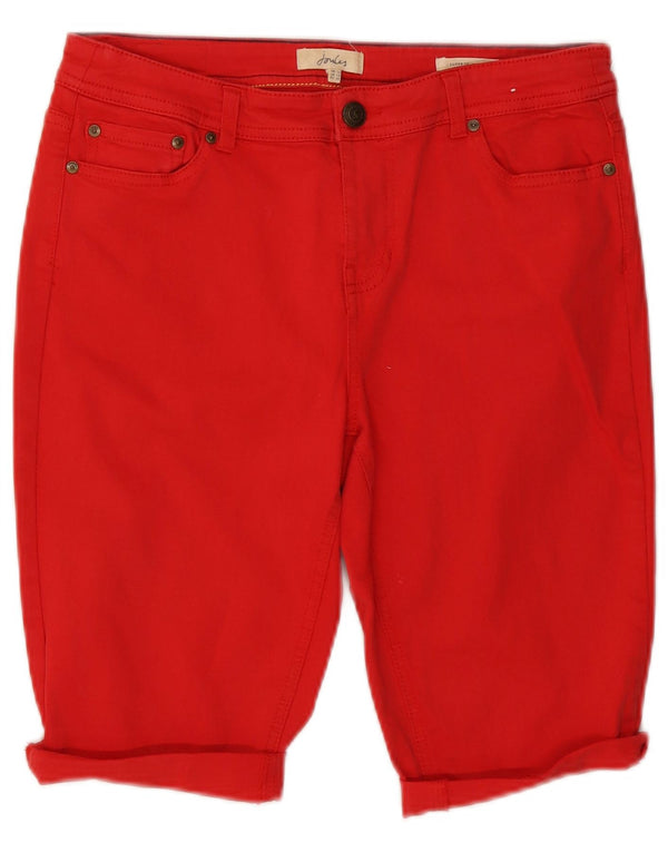 Joules Womens Bermuda Denim Shorts UK 14 Medium W30  Red Cotton