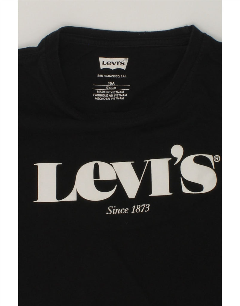 LEVI'S Boys Graphic T-Shirt Top 15-16 Years Black Cotton | Vintage Levi's | Thrift | Second-Hand Levi's | Used Clothing | Messina Hembry 