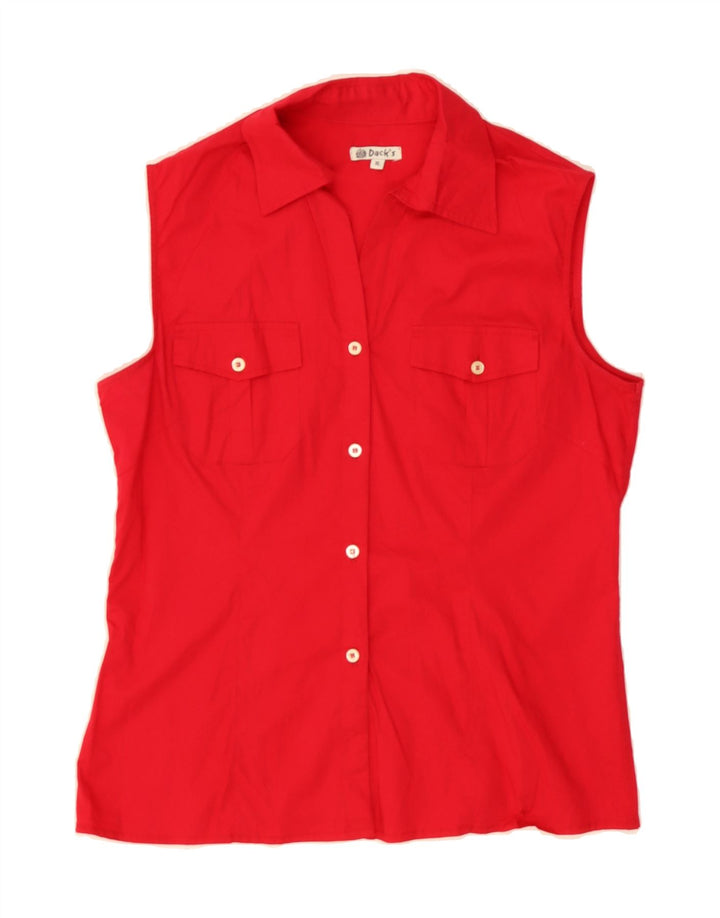 DACK'S Womens Sleeveless Shirt Blouse UK 18 XL Red Vintage Dack's and Second-Hand Dack's from Messina Hembry 